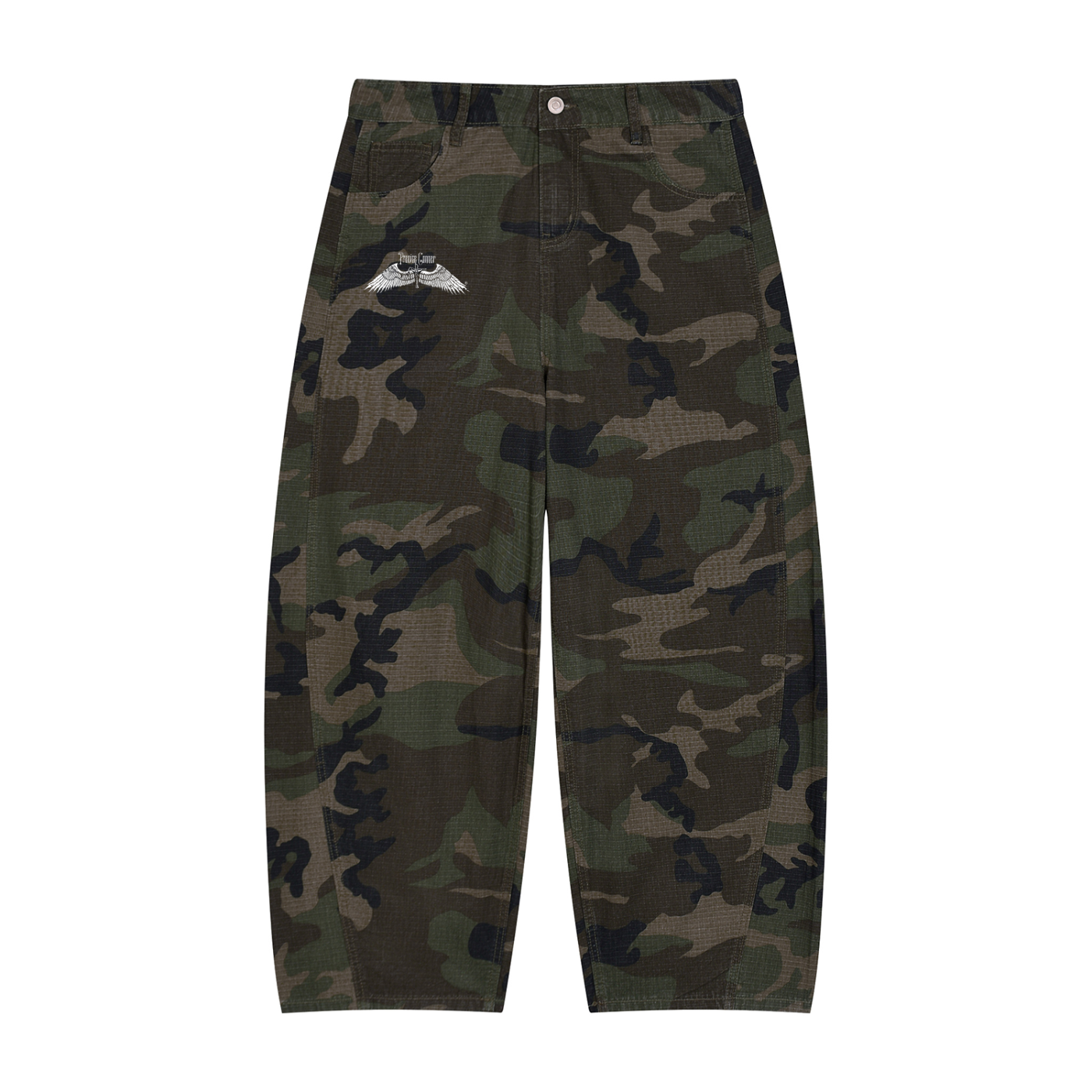 Camo Barrel Leg Cargo Pants - Unisex – Immortal Phantom