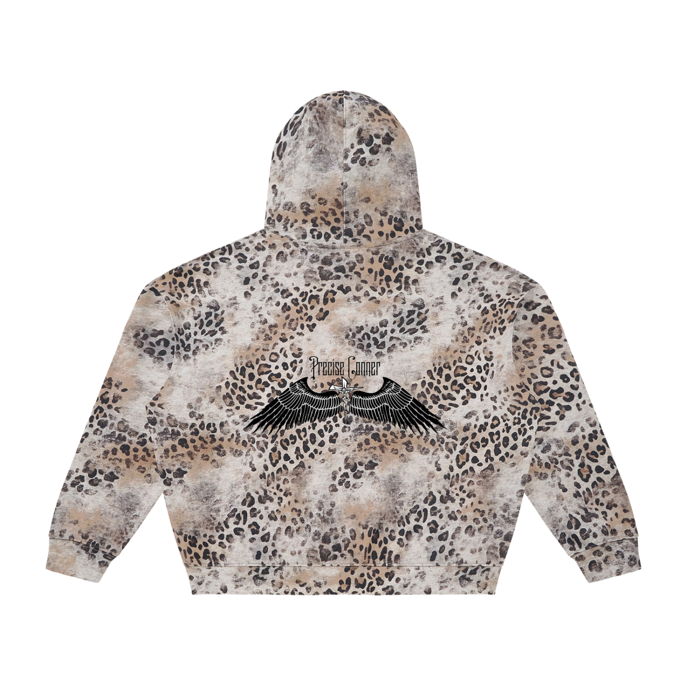 Unisex Vintage Wash Leopard Full Zip Hoodie