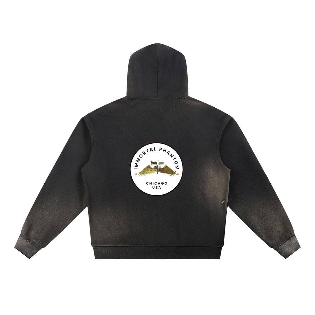 Sun Fade Frayed Fleece Hoodie