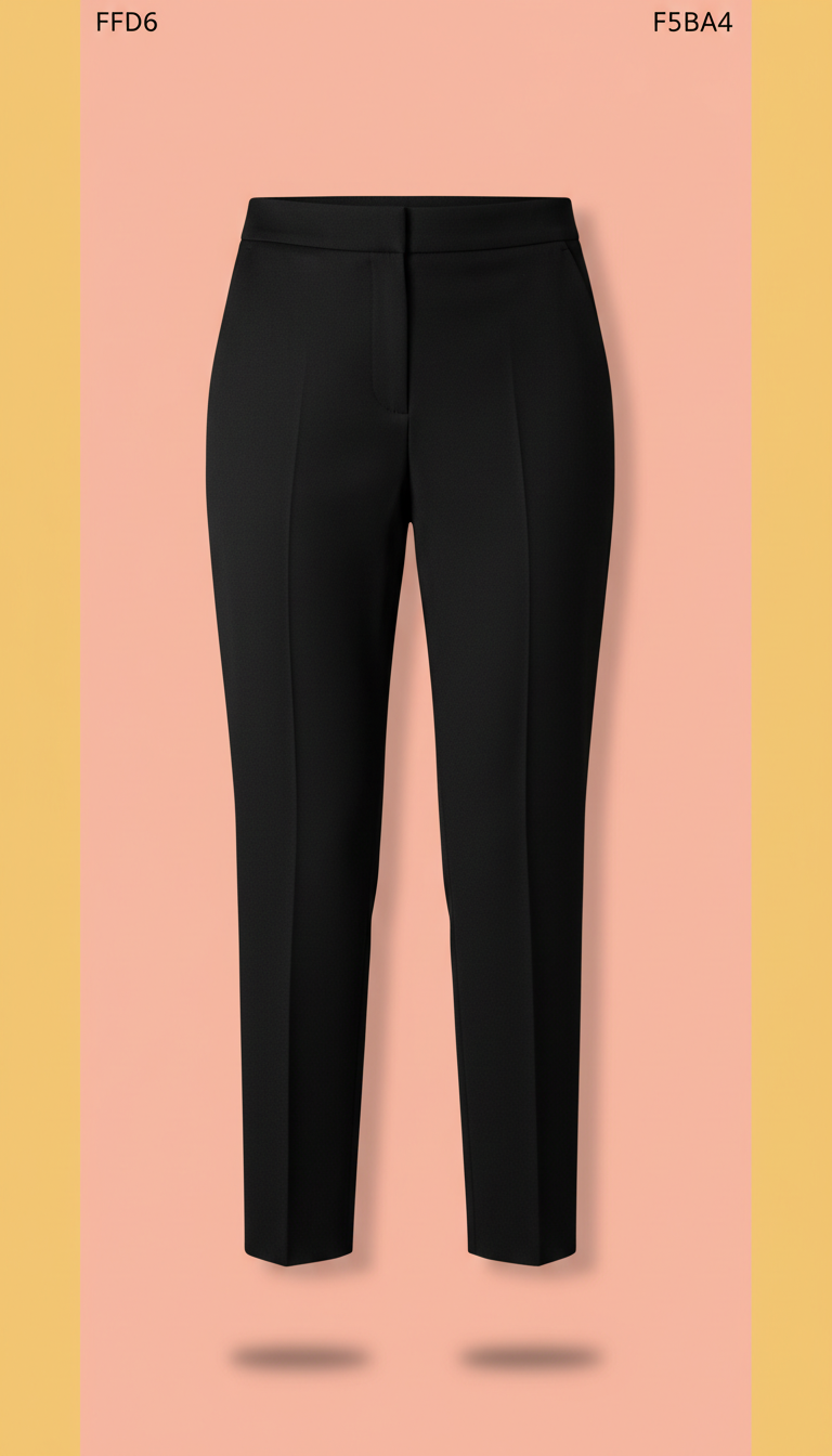Jet Black Tailored Cropped Trousers