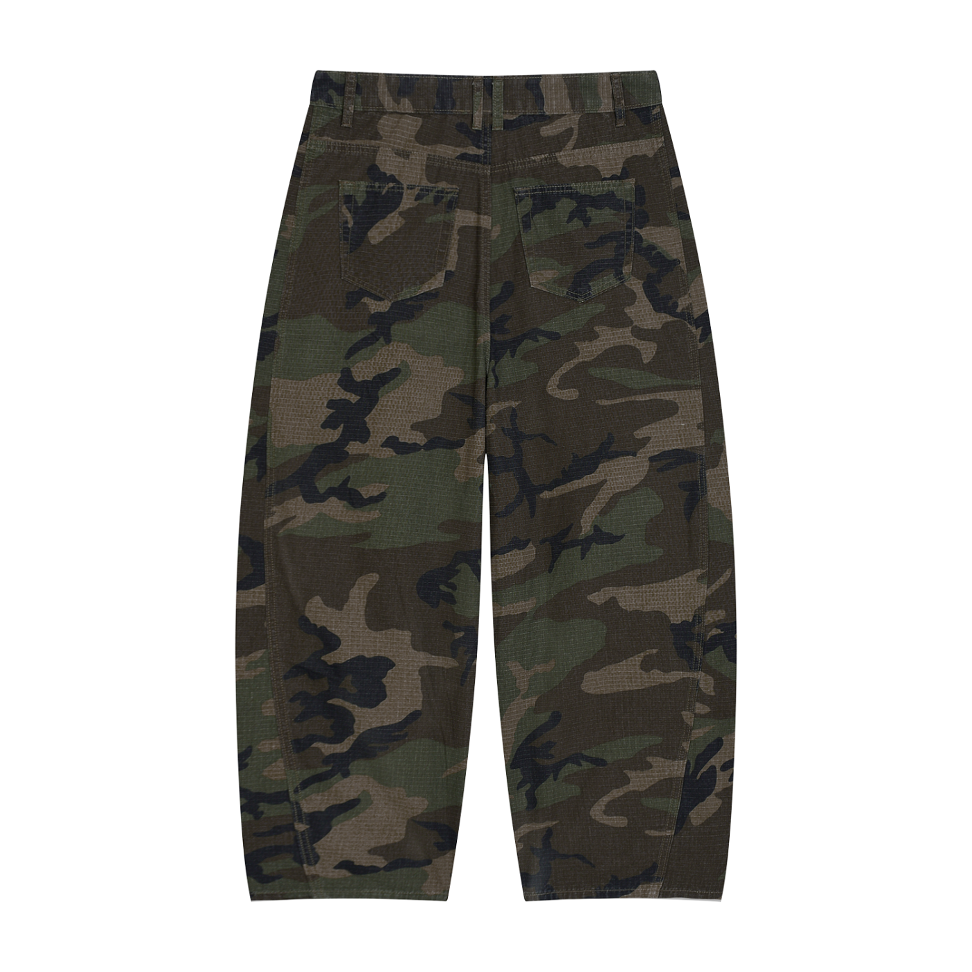 Camo Barrel Leg Cargo Pants - Unisex