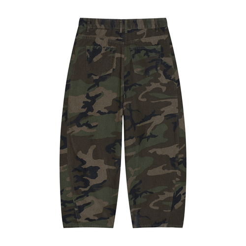 Camo Barrel Leg Cargo Pants - Unisex